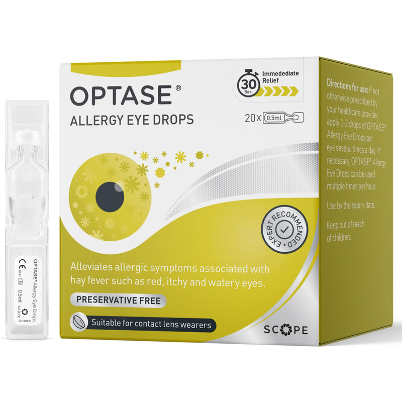 Optase Allergy Eye Drops - Fast-Acting Treatment of Irritated, Itchy, Red & Watery Eyes from Allergies & Hay Fever