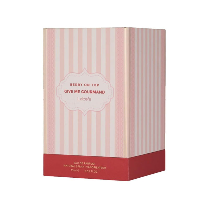 Lattafa Berry On Top Eau de Parfum, Give Me Gourmand Collection - Fruity Berry & Vanilla Cream Scent, Spray Form, Unisex Perfume 75ml