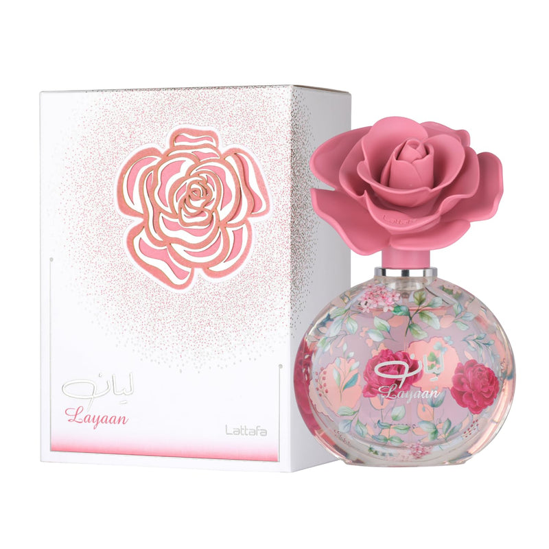 Lattafa Layaan – Fruity, Floral, Woody, Musky – Eau de Parfum Spray Long-Lasting Fragrance for Women, 2.53 Ounce / 75 ml