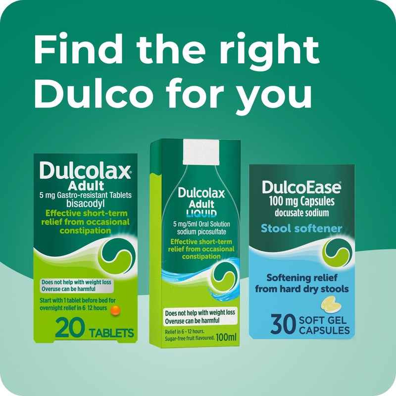 DulcoEase 100 mg Docusate Sodium Capsules - Softening Constipation Relief - Pack of 60 Soft Gel Capsules - Stool Softening Laxative