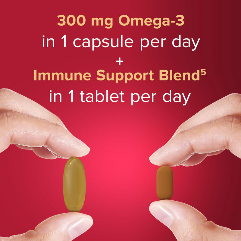 Seven Seas Omega-3 Fish Oil and Immunity, With Vitamin C, Vitamin D, Duo Pack: 30 Capsulesplus30 Tablets