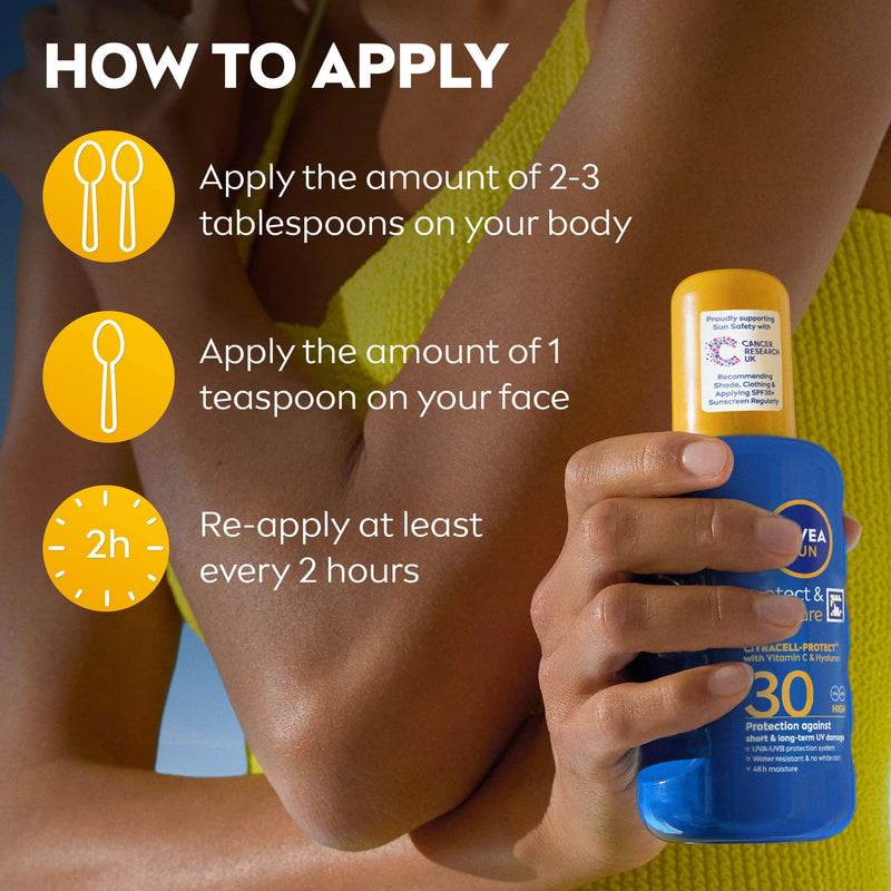 NIVEA SUN Protect & Moisture Sun Spray SPF 15 Moisturising Suncream Spray with SPF 15 Highly Effective Sunscreen Providing Immediate Effective UVA + UVB Protection