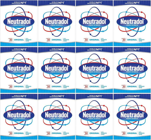 Neutradol Slow Release Gel, Air Freshener and Odour Eliminator, No Plug or Spray Needed, Original, Multipack 12 x 135g