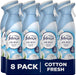 Febreze Air Freshener for Room Spray & Bathroom, Cotton Fresh, 185ML x 8 Packs, Air Fresheners for Home