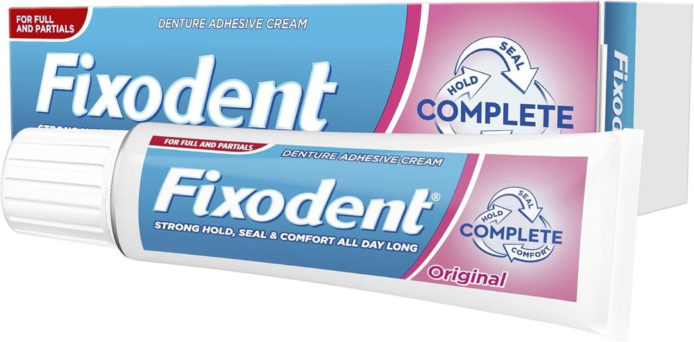 Fixodent Complete Original Denture Adhesive Cream, 47 g - Pack of 6