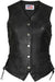 Ladies Real Leather Side Lace Motorcycle Biker Waistcoat Vest Gilet (Small/ UK8) Black