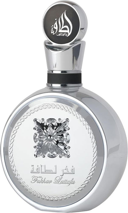 Lattafa Fakhar Platin Eau de Parfum for Men – 100ml | Spicy Woody Fragrance with Bergamot, Ginger & Sandalwood | Bold, Modern Scent | Long Lasting Arabic Perfume