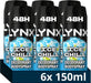 Lynx Men Ice Chill Deodorant Body Spray for 48 hours of odour-busting, high definition fragrance, with an iced mint & lemon scent 150 ml, Pack of 6