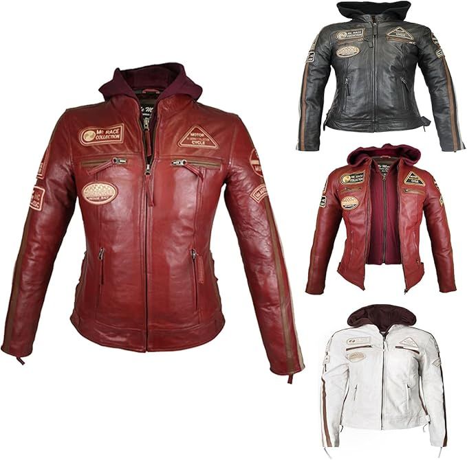 Mc Murray Ladies Real Leather Tan Biker Fashion Jacket UK Size 8-18 (UK-10, Tan)