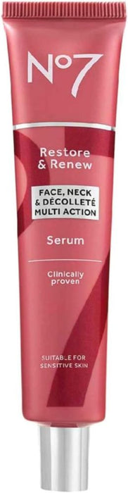 No7 Restore & Renew FACE, NECK & Dï¿½COLLETï¿½ MULTI ACTION Serum 75ml