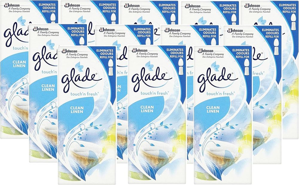 GLADE TOUCH N FRESH REFILLS CLEAN LINEN 10ML EACH (PACK OF 12)