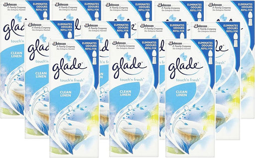 GLADE TOUCH N FRESH REFILLS CLEAN LINEN 10ML EACH (PACK OF 12)