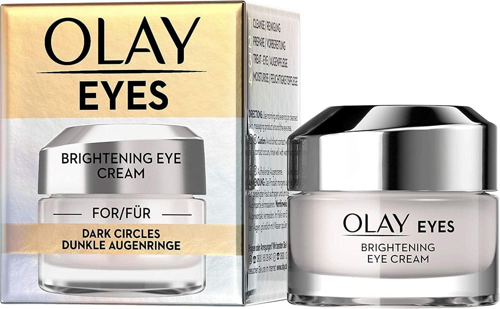 Olay Brightening Eye Cream for Dark Circles With Niacinamide Caffein & Orange Peel Extract Brighten & Awaken Your Eyes, 15ml