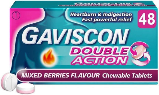 Gaviscon Double Action Tabs Heartburn Indigestion Mixed Berry 48s