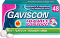 Gaviscon Double Action Tablets, Mint Flavour, 48 Tablets, Indigestion and Heartburn Relief, Indigestion Tablets, Acid Reflux, Antacid, Gets to Work Instantly, Lasts 2X Longer, Antacids