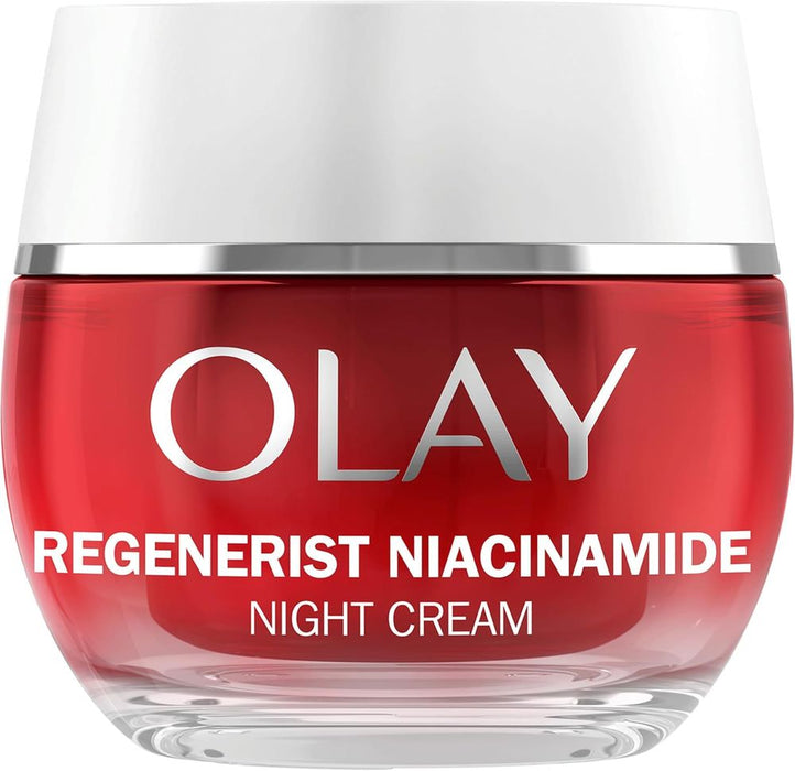 Olay Regenerist Niacinamide Night Cream Face Moisturiser, Skincare with Niacinamide 99% Purity, Antioxidant Vitamin E And Shea Butter, Anti Ageing Skin Care: Renew, Age Defy and Hydrate, 50ml