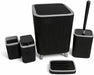 Premium Quality 5-Piece Modern Bathroom Accessories Set, Includes Waste Bin, Toilet Brush with Holder, Toothbrush Holder, Soap Dispenser, Soap Dish (Black)
