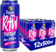 Rubicon RAW 12 Pack Berry & Grape Wave Edition Energy Drink, 20% Real Fruit Juice, High caffeine with B-Vitamins, Ginseng & Guarana, No Artificial Colours or Flavours, Reduce Tiredness & Boost Energy