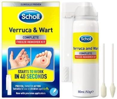 Scholl Verruca & Wart Complete Freeze Remover Kit, 80ml - Verucca Freeze Treatment for Effective Wart and Verucca Removal, 1 Pack Default