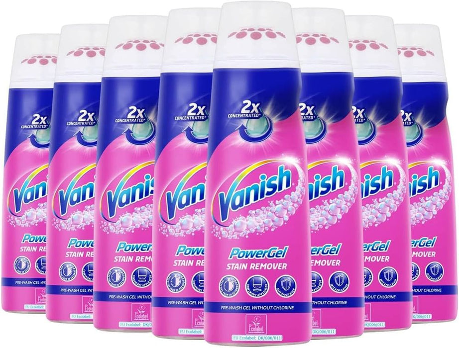 Vanish Oxi Action Power Gel Stain Remover 200ml (Pack of 8) - Multi-Purpose Cleaner for Stains & Odors