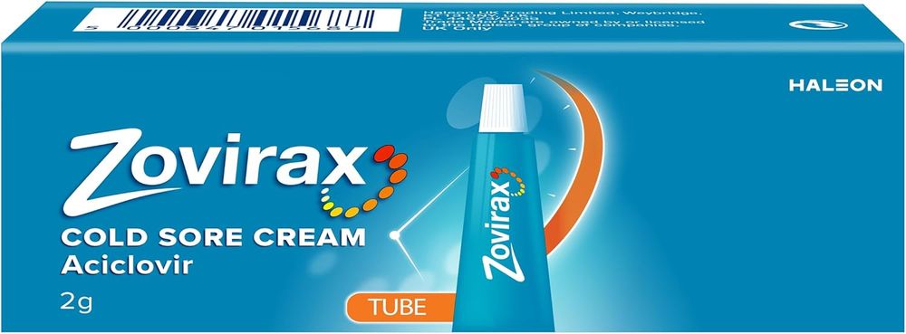 Zovirax Cold Sore Cream for Lips, with Aciclovir, Cold Sore Treatment that Speeds Healing and Pain Relief, Tube 2g