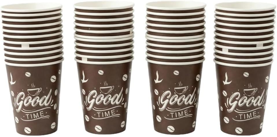 Big Brands Direct 100 Pcs Premium Paper Cups for Hot and Cold Drinks, 8oz 236ml (100 Cups)