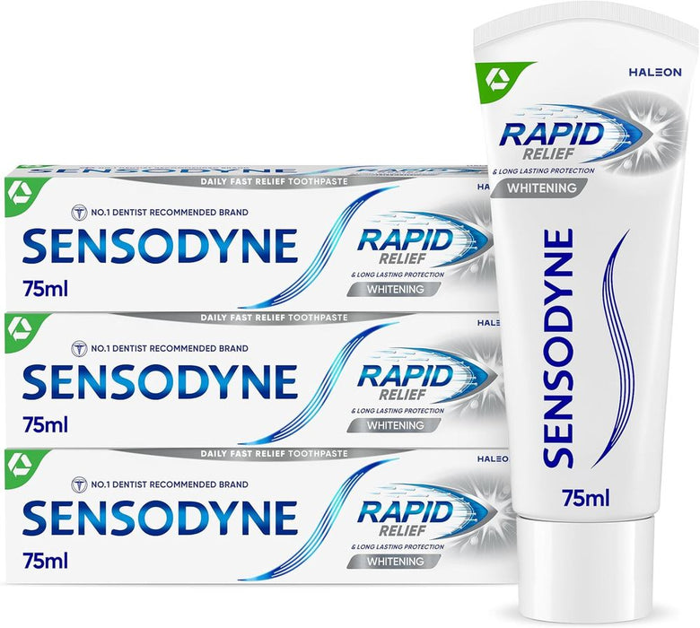 Sensodyne Sensitive Teeth Multipack with 3 Whitening Toothpaste and Daily Care Soft Toothbrush