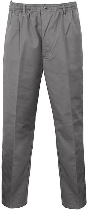 JBC Weaves Mens Smart Rugby Trousers with Elasticated Waist and Draw Cord (W40 x L29 Short, Grey)