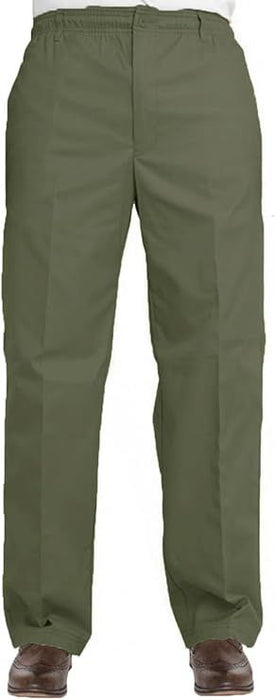 JBC Weaves Mens Smart Rugby Trousers with Elasticated Waist and Draw Cord (W50 x L27 Extra Short, Olive)