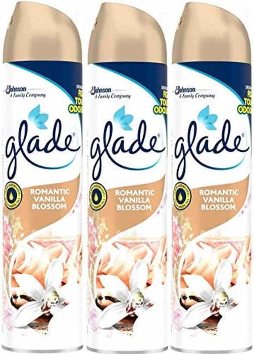 glade 3 x Aerosol Air Freshener 300ml - Romantic Vanilla Blossom
