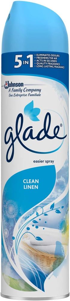 glade Aerosol Clean Linen Air Freshener 300ml, Pack of 6