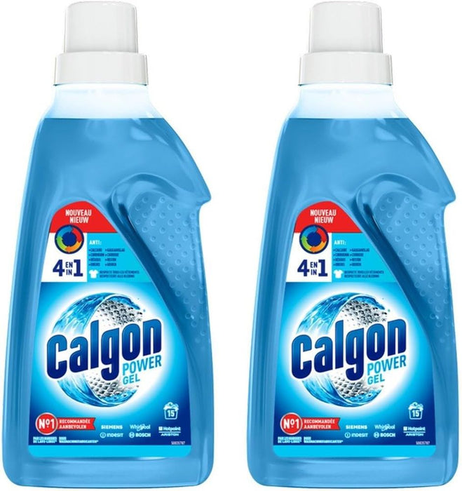 Calgon 4-in-1 Washing Machine Cleaner and Water Softener Gel 750ml, Pack of 2, Removes Limescale, Residue, Dirt, Rust & Malodours, Deep Clean