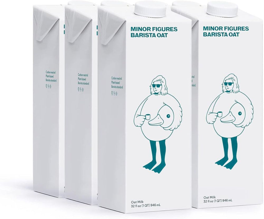 Minor Figures Oat Milk, Made in The UK | Barista Oat Milk, 1 Litre (6x1L) | No Added Sugar | Non Dairy Milk | Vegan | Shelf Stable