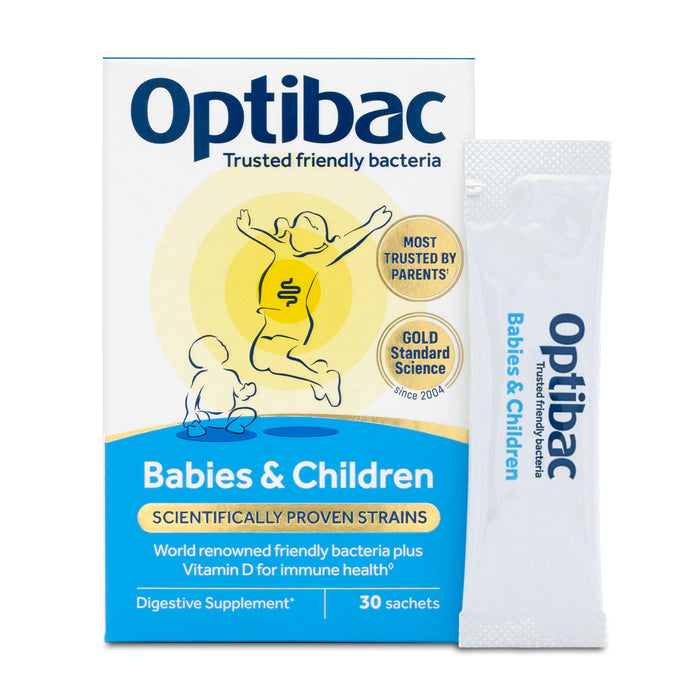 Optibac Probiotics Babies & Children - Probiotic for Immune System Support with Vitamin D Booster & 3 Billion Bacterial Cultures - 30 Sachets