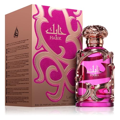 Habik For Women by Lattafa Perfumes – Eau de Parfum 100ml – Long Lasting Floral Fruity Scent for Women – Elegant, Musky, Sweet – Arabian Luxury Perfume Gift for Her