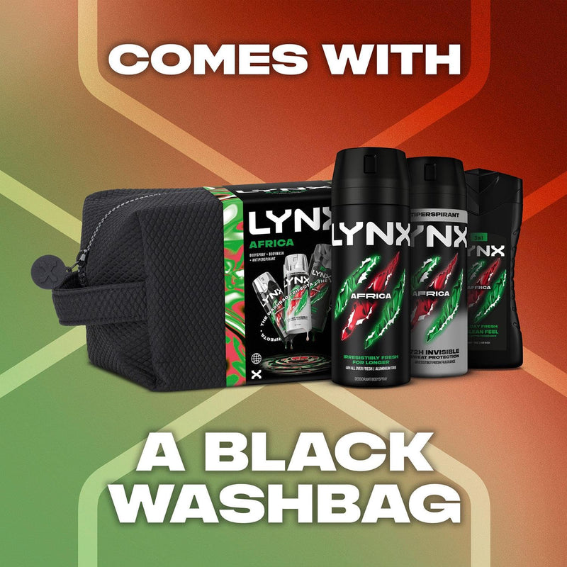 Lynx Africa Washbag Gift Set for Men