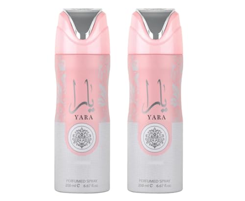 Sapphire's Choice - Yara Parfum | Body Spray 200ml | Vanilla, Sandalwood and Floral Fragrance | Arabian Oud Pink Perfume Spray for Women Pack of 2 Made in Dubai