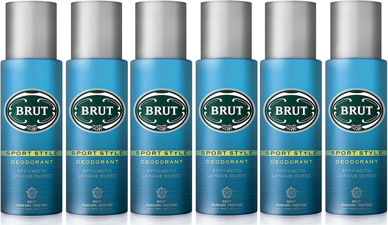 Brut Sport Style Deodorant Spray 200ml (Pack of 6) – Long Lasting Fresh Fragrance Men’s Aerosol Deodorant