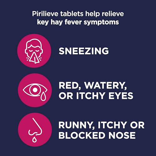 Pirilieve Hayfever Relief, Fexofenadine Antihistamine Tablets for Relief of Heyfever Symptoms Such as Sneezing and Itchy or Blocked Nose, 30s