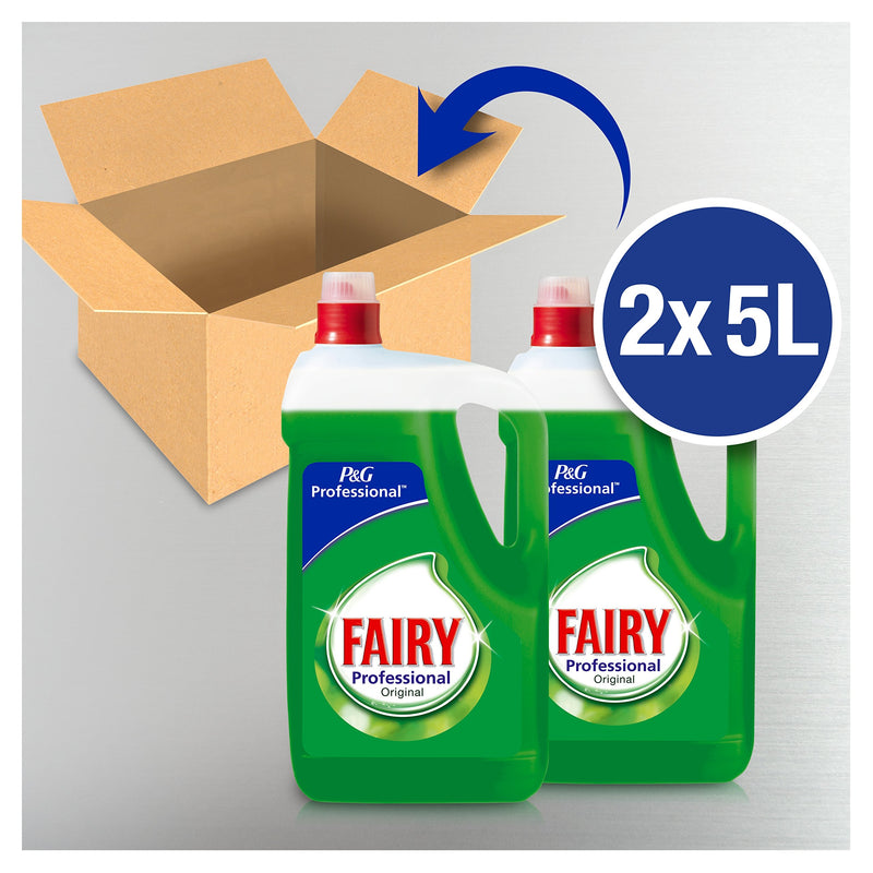 Fairy Original Hand Dish Washing Up Liquid, Pack of 2 X 5 L