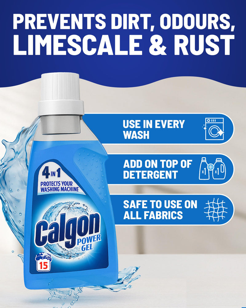 Calgon Gel 4-in-1 Washing Machine Water Softener Gel 750ml, Pack of 6, 6 x 750ml
