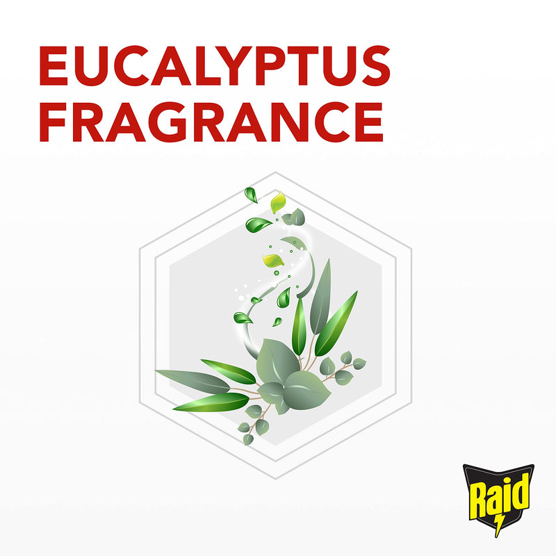 Raid Fly, Wasp & Mosquito Killer with Eucalyptus Aroma Oil, Fly Killer Spray For Indoor Use, Pack of 6 (6 x 300ml)