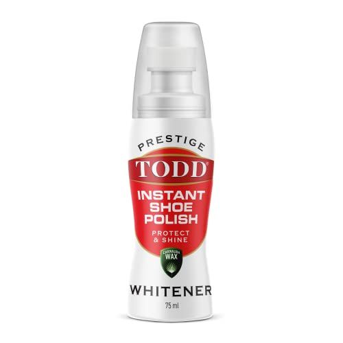 TODD Prestige Premium Sneaker and Shoe Whitener | 75ml - Super White | White Colour Restorer for Sneaker, Trainers, Canvas & Leather Shoes | 75ml Bottle with Sponge