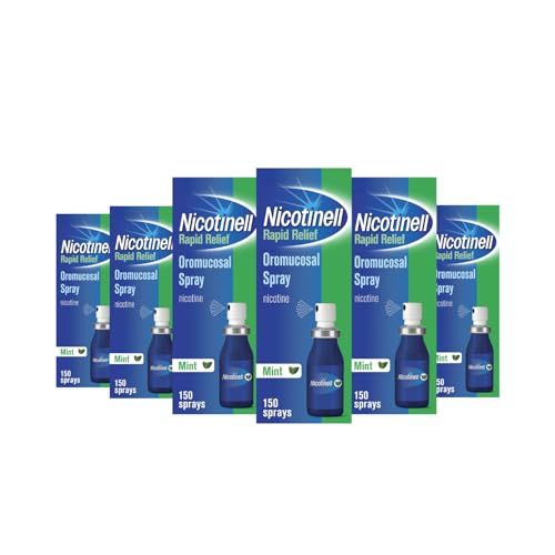 Nicotinell Nicotine Mouthspray 1mg, Fresh Mint Flavour (1 x 150 Sprays), Quit Smoking or Vaping Aid – Starts Reducing Cravings in 30 Seconds, Lasts up to 2 Hours