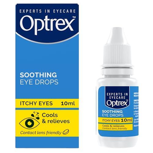 Optrex Itchy Eyes, Double Action Soothing Eye Drops, 10ml, Soothes & Protects, Cools and Relieves, Gets to Work Instantly, On the Go Relief