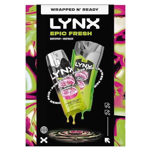 Lynx Epic Fresh Duo Gift Set with a body wash and a body spray perfect for any occasion 2 piece