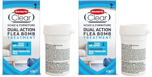 Bob Martin Clear Dual Action Flea Bomb for the Home - Kills Fleas Dead, Fast and Effective Household Treatment (1 Can)