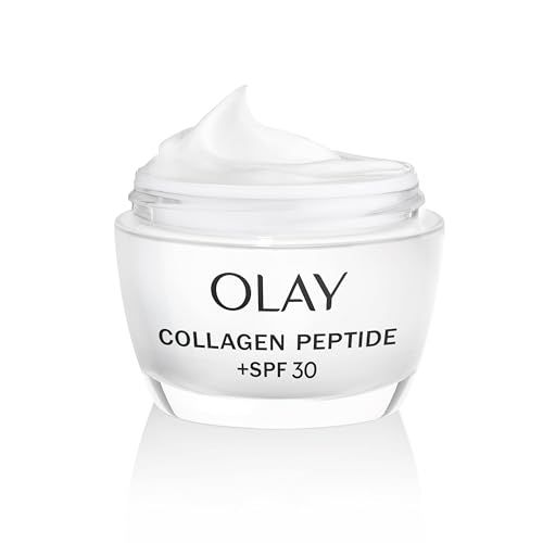 Olay Collagen Peptide 24 Moisturiser 50ml, Face Cream with SPF 30 Protection + Collagen Peptide & Vitamin B3, Instantly Hydrates for 24H