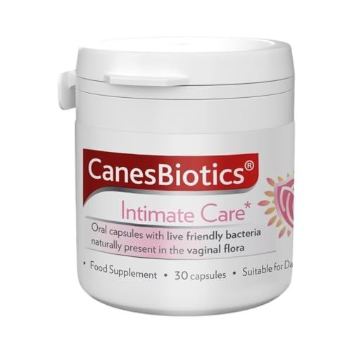 Canesten CanesBiotics, Oral Capsules with Live Friendly Bacteria Naturally Present in The Vaginal Flora, 4 Billion Live Cultures, Vitamin B2, Food Supplement, 30 Capsules