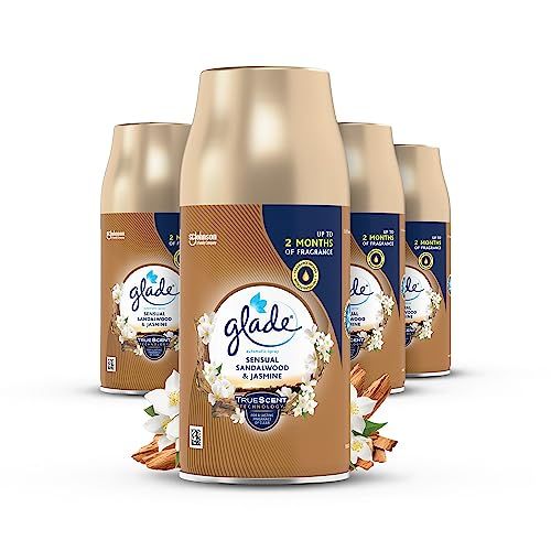 Glade Automatic Air Freshener Refills, Room Spray & Odour Eliminator, Sandalwood & Jasmine, Pack of 4 (4 x 269 ml)